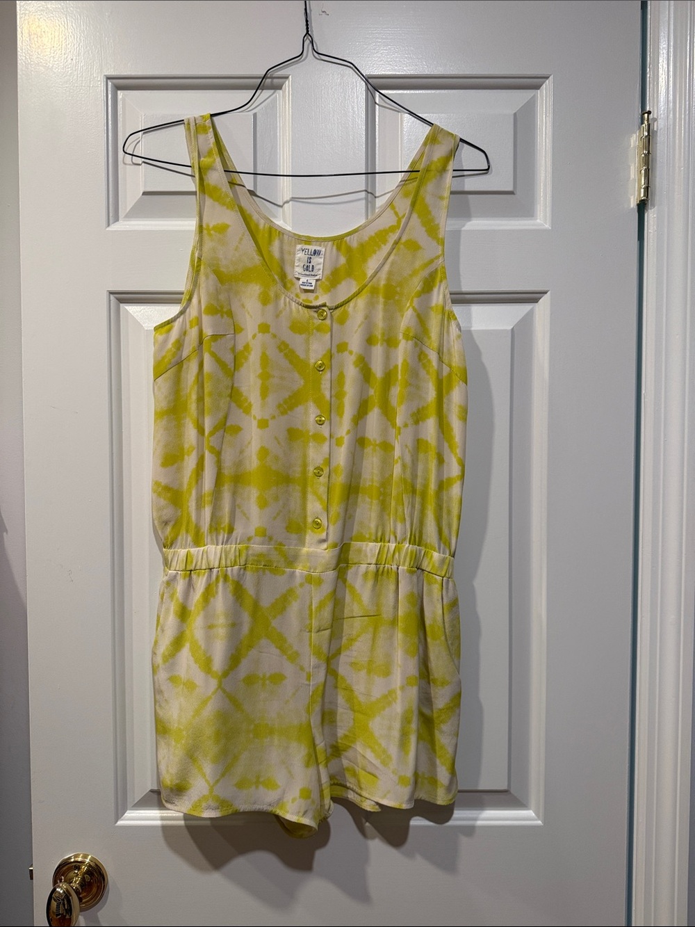 Yellow Tie-Dye Sleeveless Romper